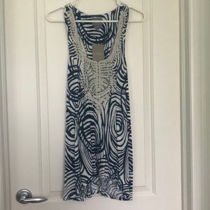 Anthropologie - blue print tank - M - NWT